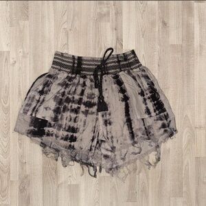 Tie-Dye Raw Hem Women's Flowy Shorts